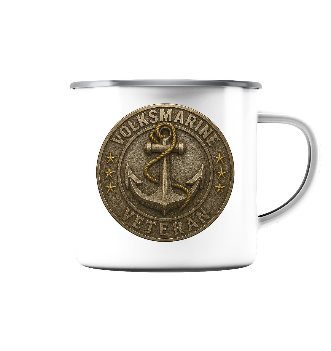 Volksmarine Veteran - Metalleffekt - Emaille Tasse (Silber)
