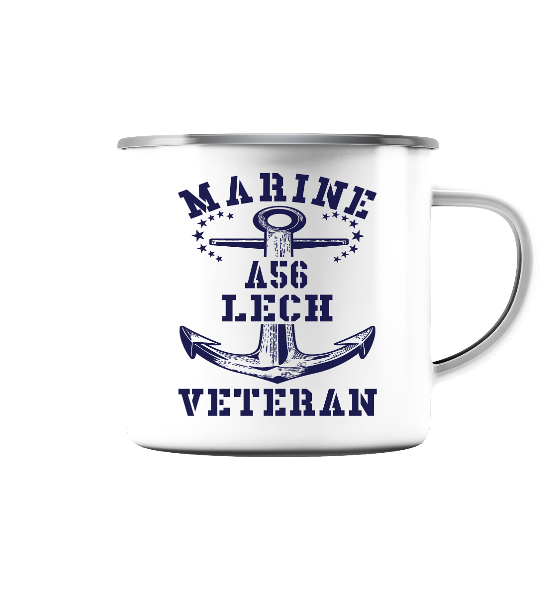 Tender A56 LECH Marine Veteran - Emaille Tasse (Silber)