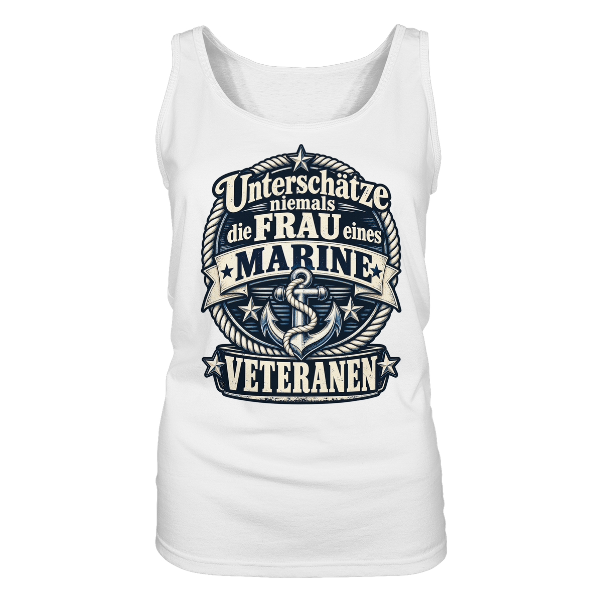 Unterschätze niemals die Frau eines Marine Veteranen - Ladies Tank-Top