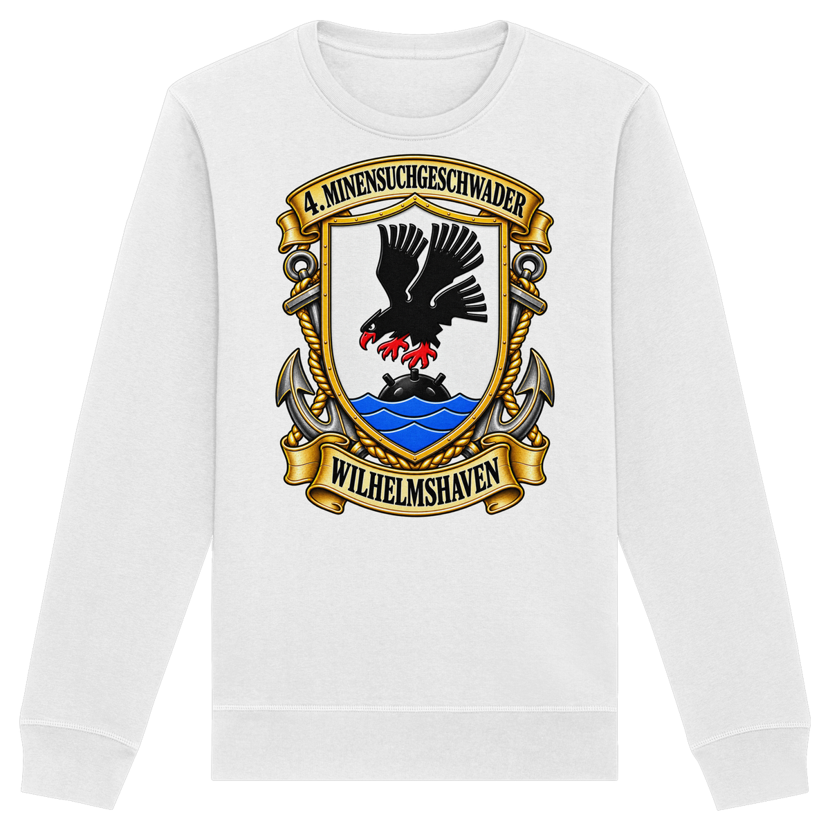 Wappen 4. Minensuchgeschwader - WILHELMSHAVEN - Organic Basic Unisex Sweatshirt