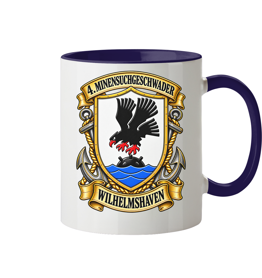 Wappen 4. Minensuchgeschwader - WILHELMSHAVEN - Tasse zweifarbig