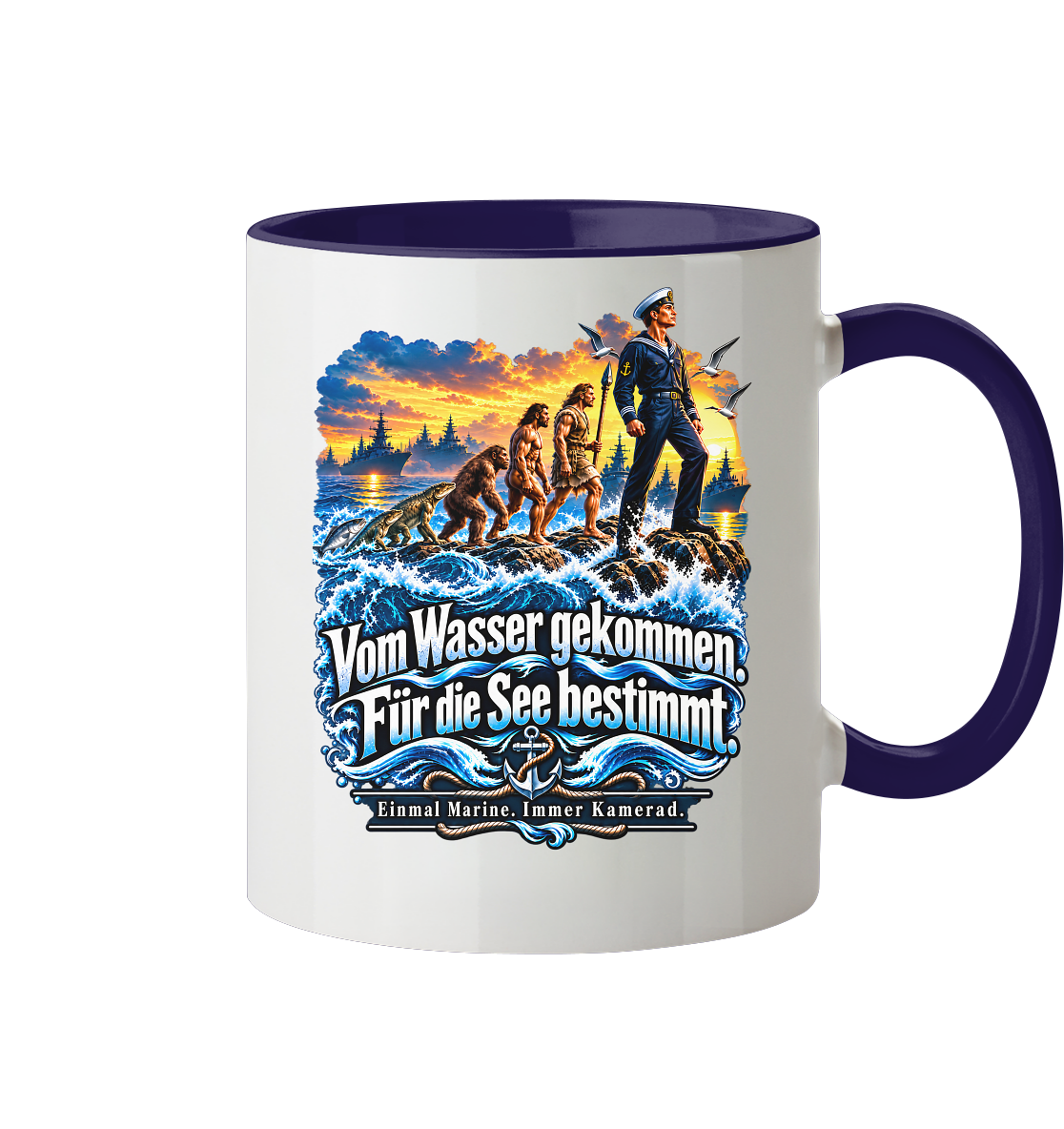 Vom Wasser gekommen - Für die See bestimmt - Tasse zweifarbig