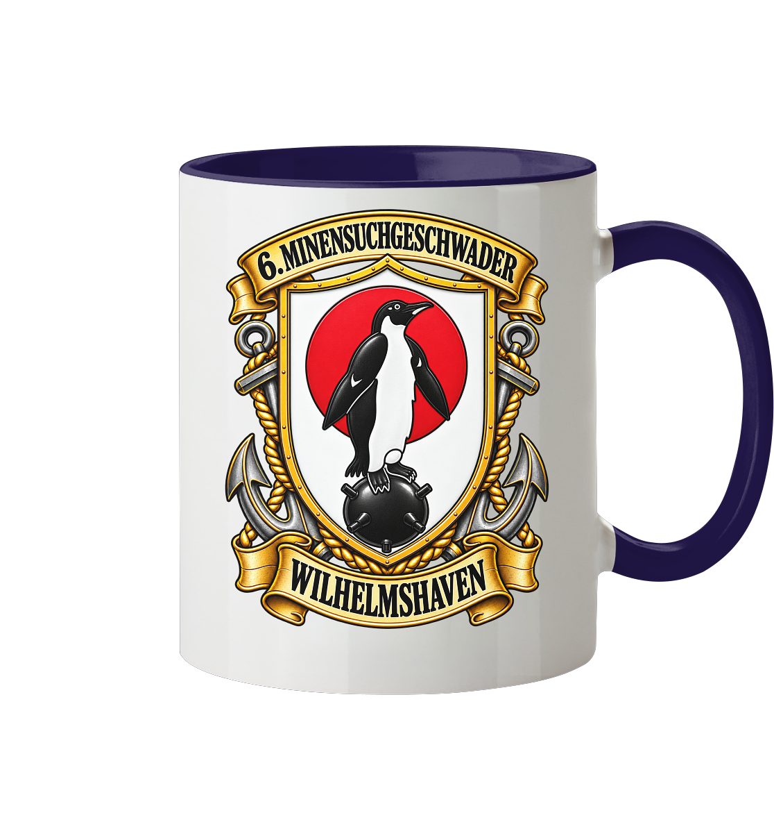 Wappen 6. Minensuchgeschwader - WILHELMSHAVEN - Tasse zweifarbig