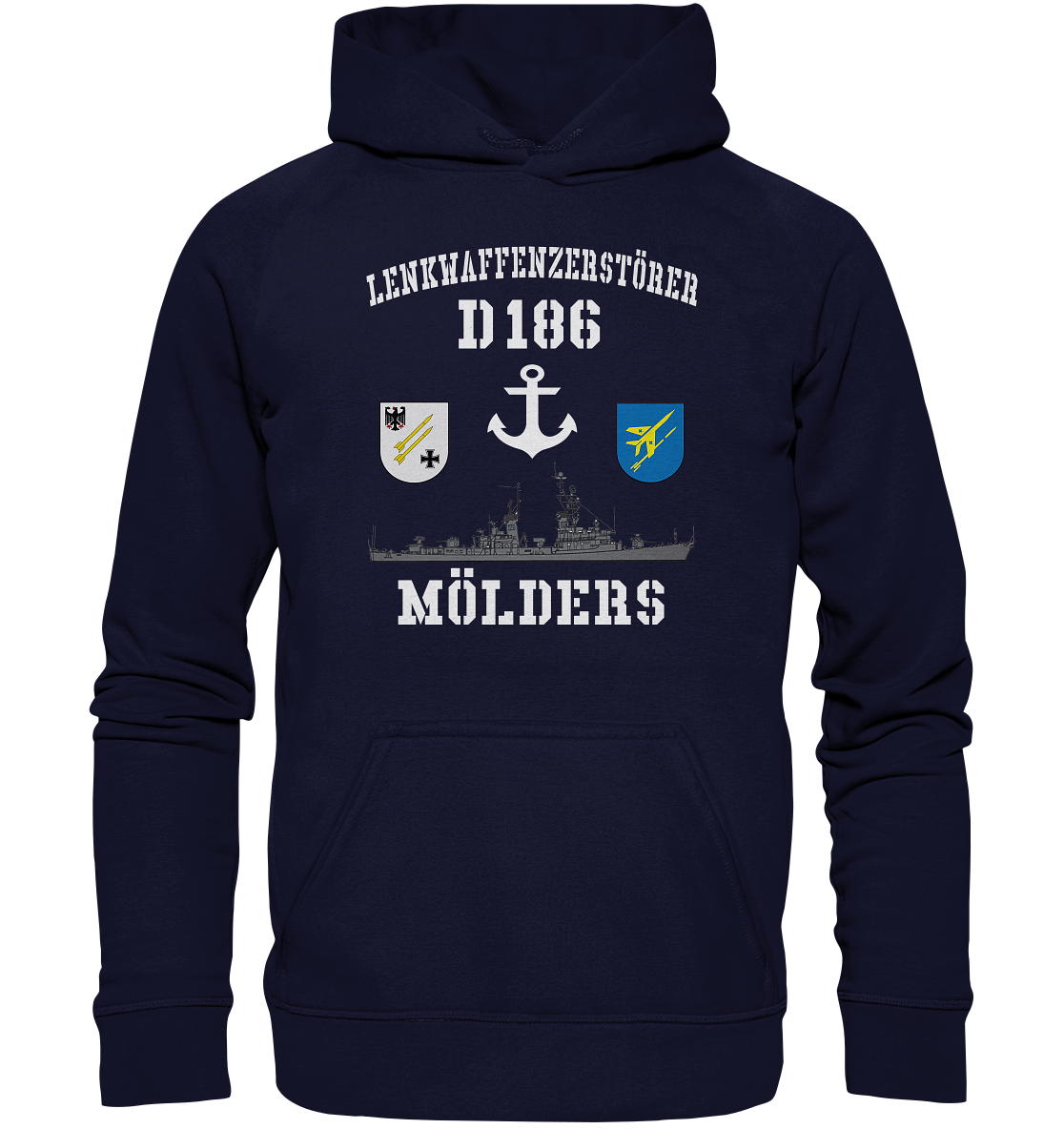 Lenkwaffenzerstörer D186 MÖLDERS Anker - Basic Unisex Hoodie XL