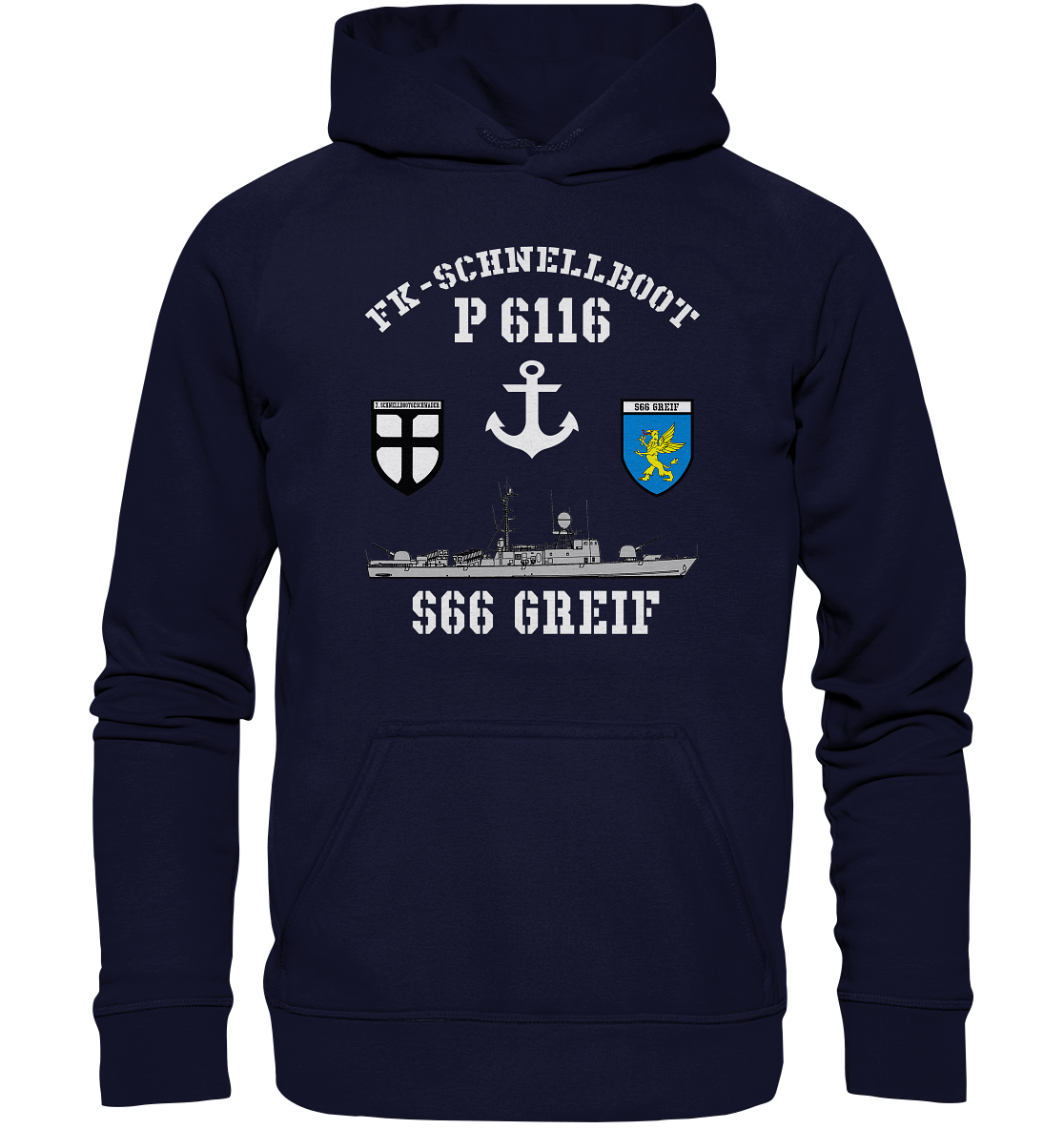 FK-Schnellboot P6116 GREIF 7.SG Anker - Basic Unisex Hoodie XL