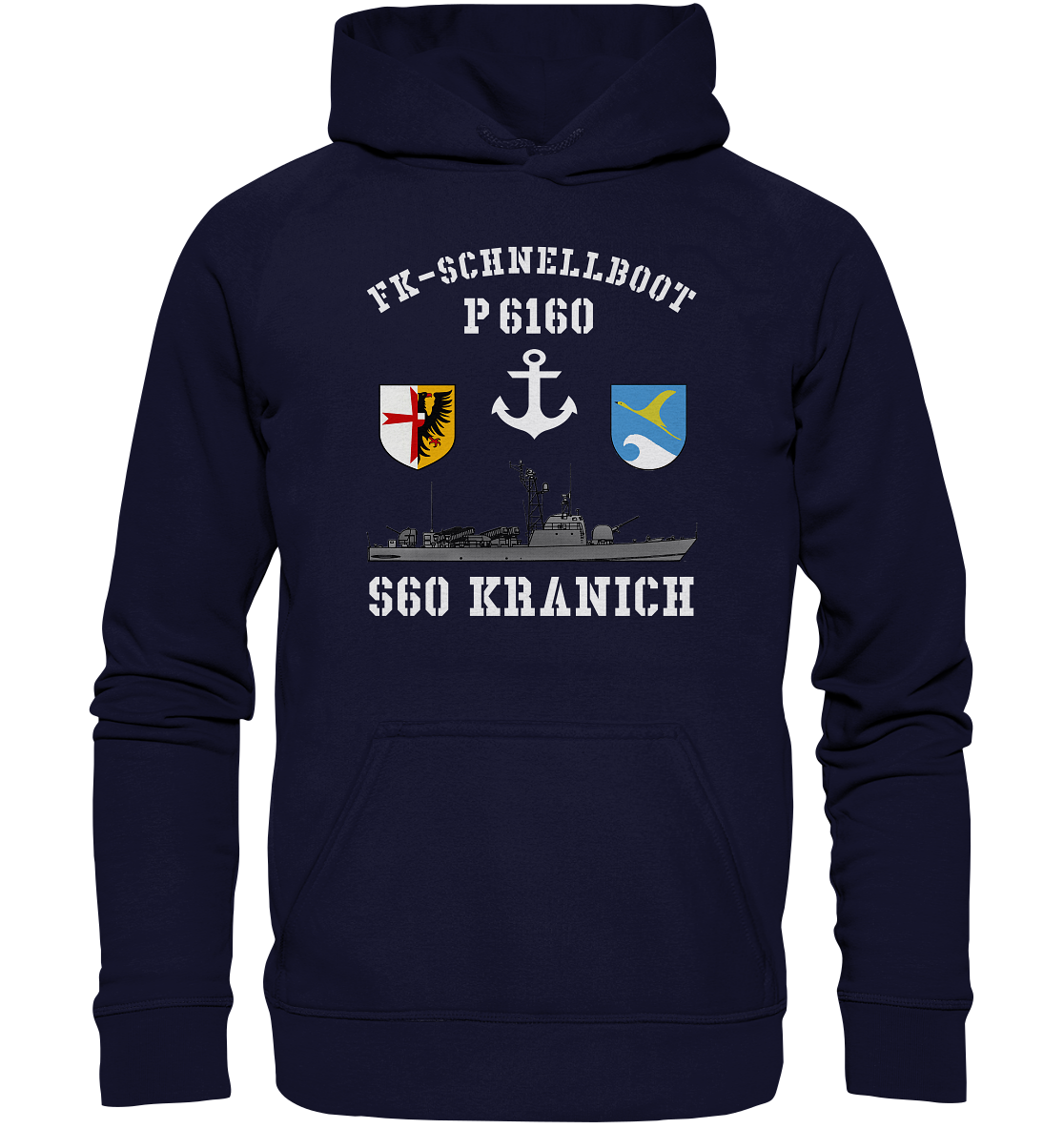 FK-Schnellboot P6160 KRANICH Anker - Basic Unisex Hoodie XL