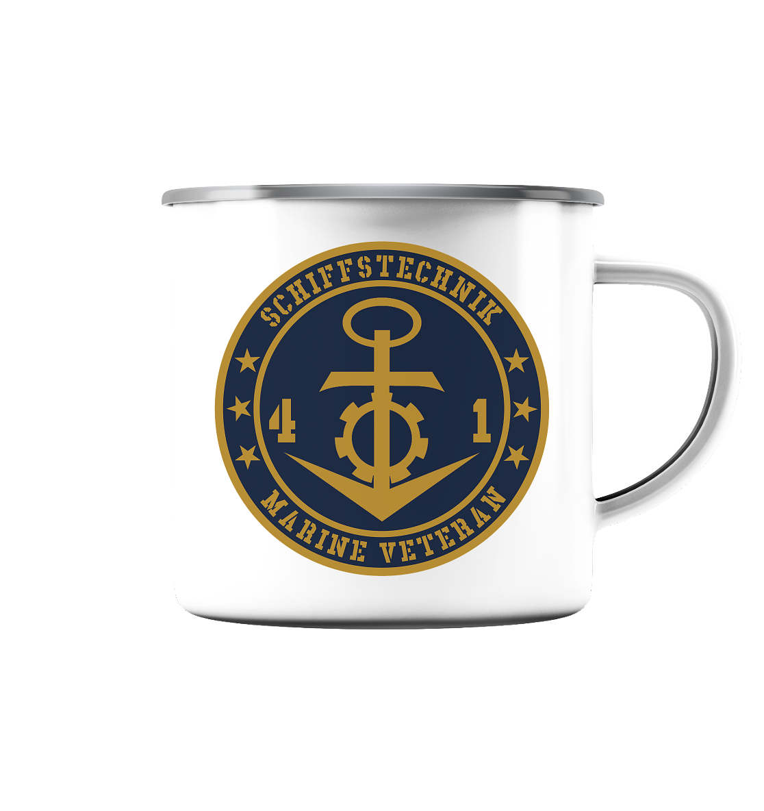 41er SCHIFFSTECHNIK - Emaille Tasse (Silber)