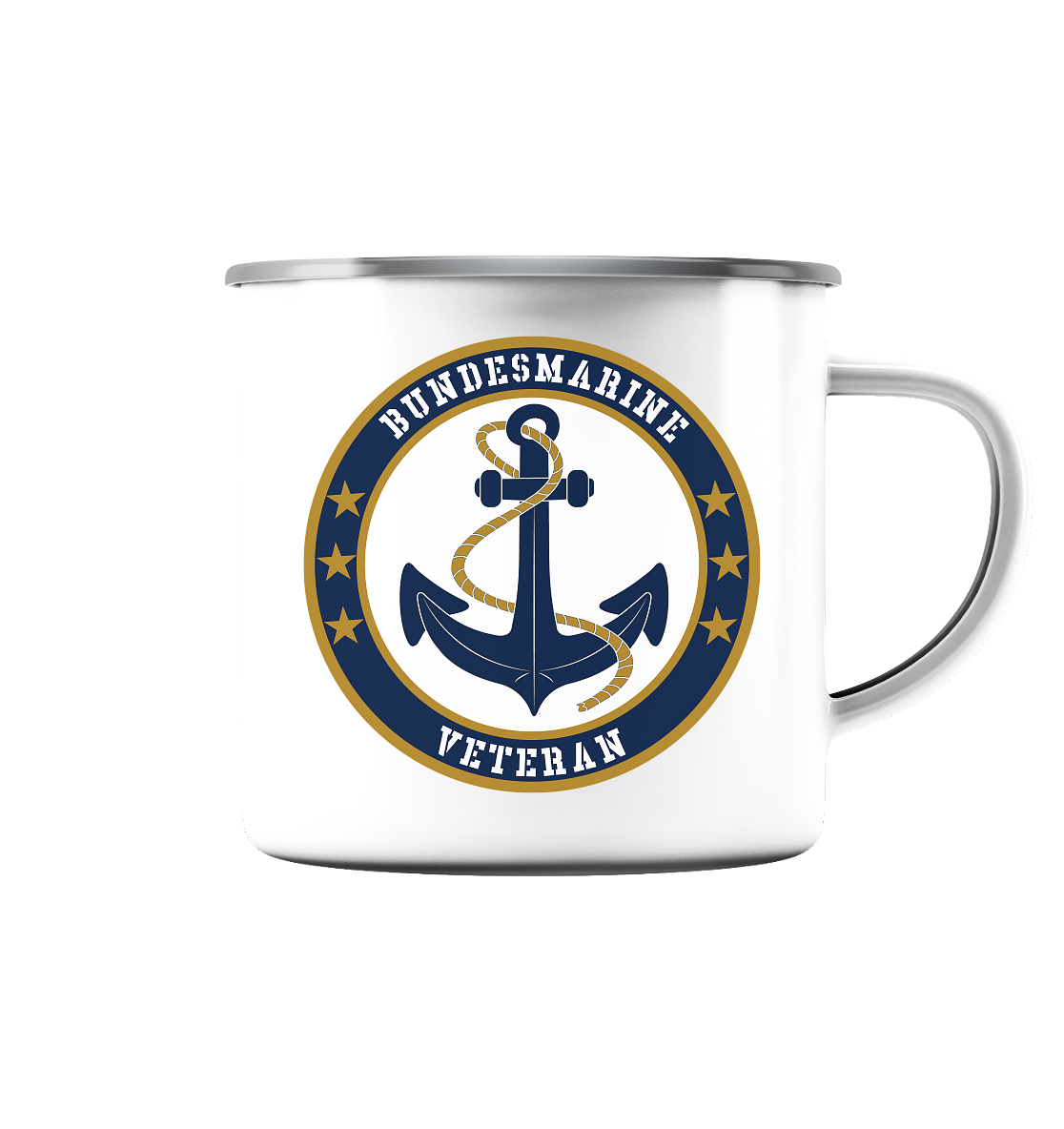 BUNDESMARINE Veteran - Emaille Tasse (Silber)