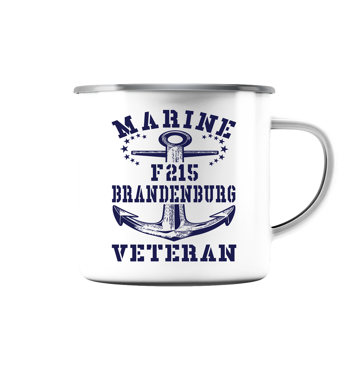 Fregatte F215 BRANDENBURG Marine Veteran - Emaille Tasse (Silber)
