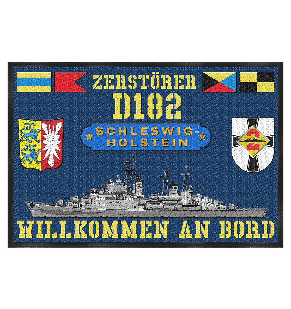 Zerstörer D182 SCHLESWIG-HOLSTEIN altes Rufzeichen - Fußmatte 60x40cm