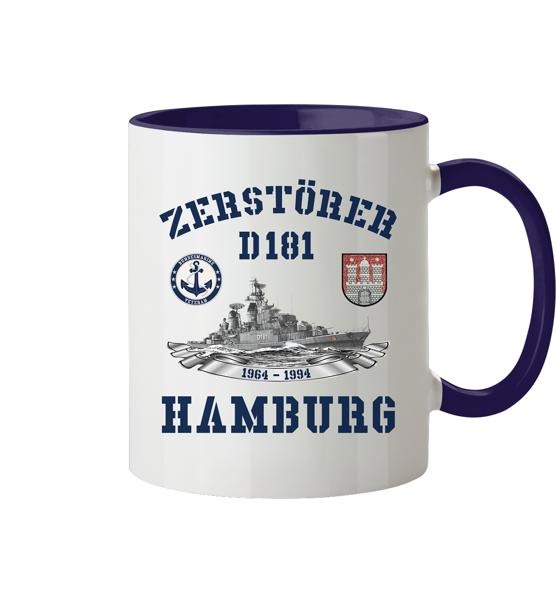 Zerstörer D181 HAMBURG Bundesmarine Veteran - Tasse zweifarbig