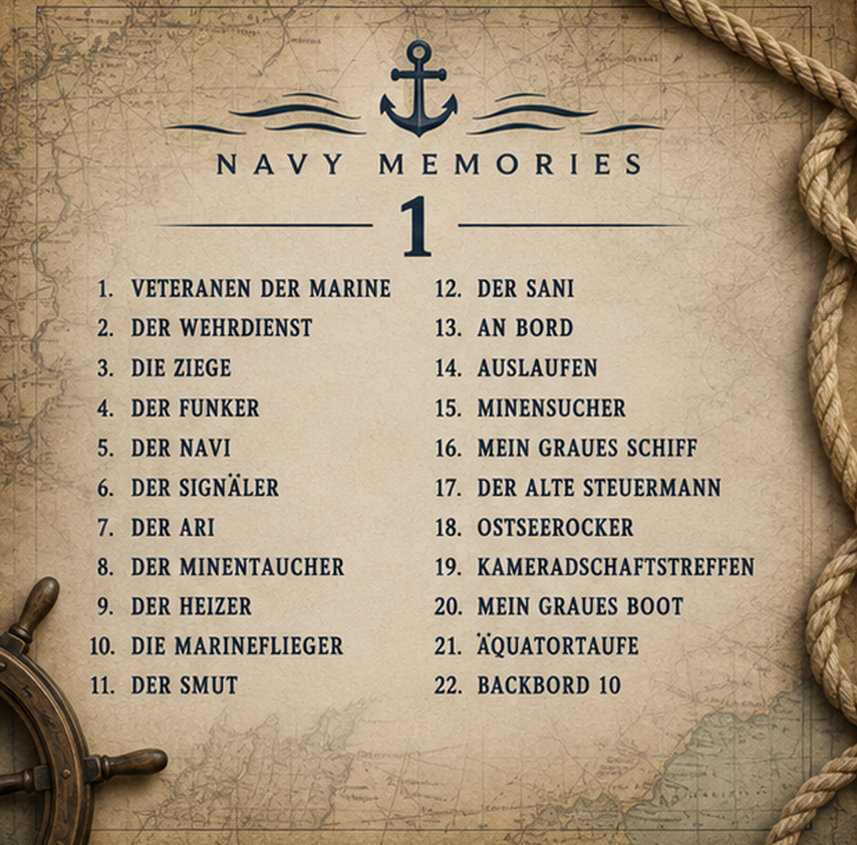CD - Nordseerocker - Navy Memories  1  - 22 Titel