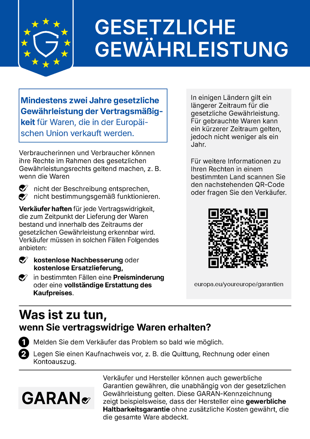 EU-Gewährleistungsmitteilung