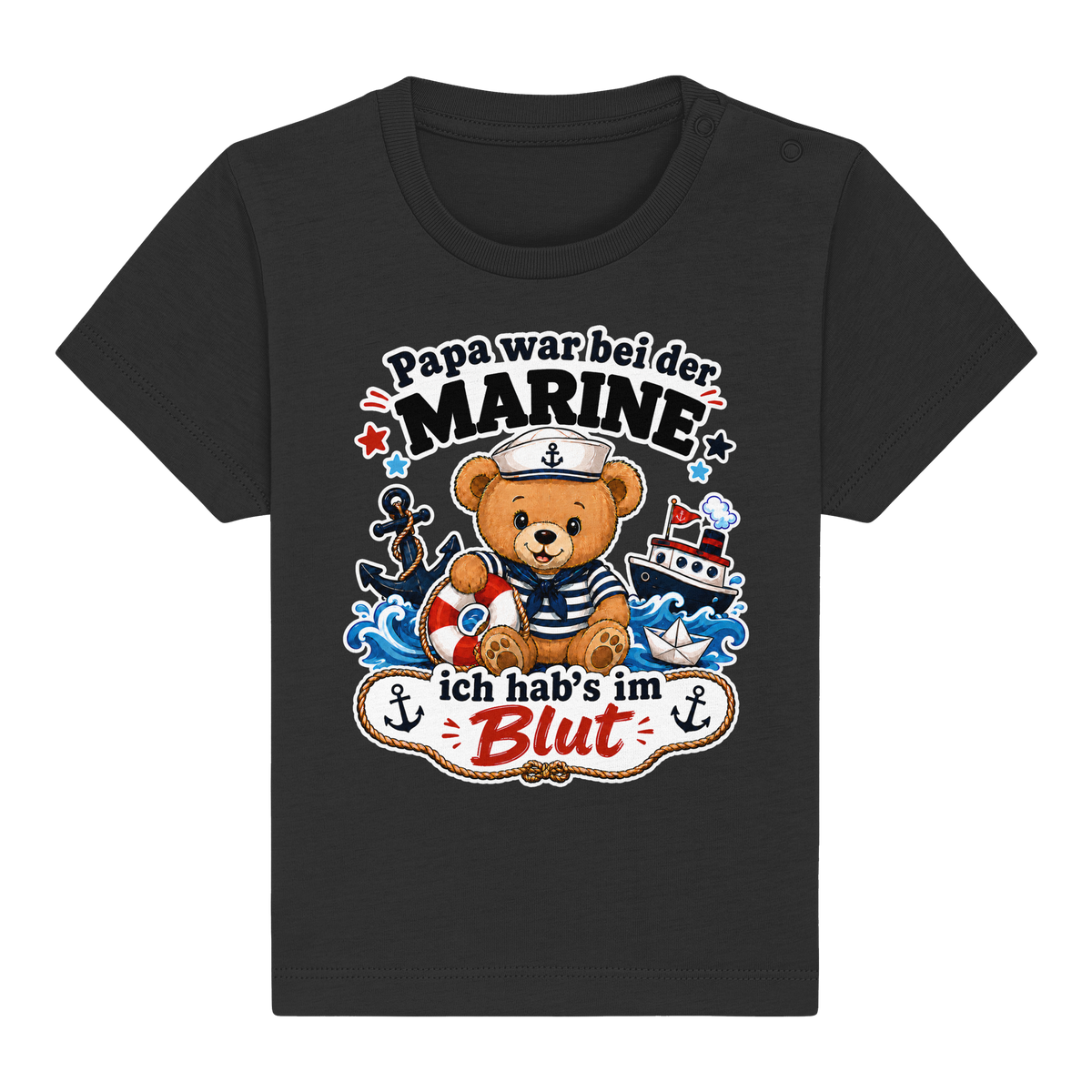Papa war bei der Marine – ich hab’s im Blut - Baby Organic Shirt