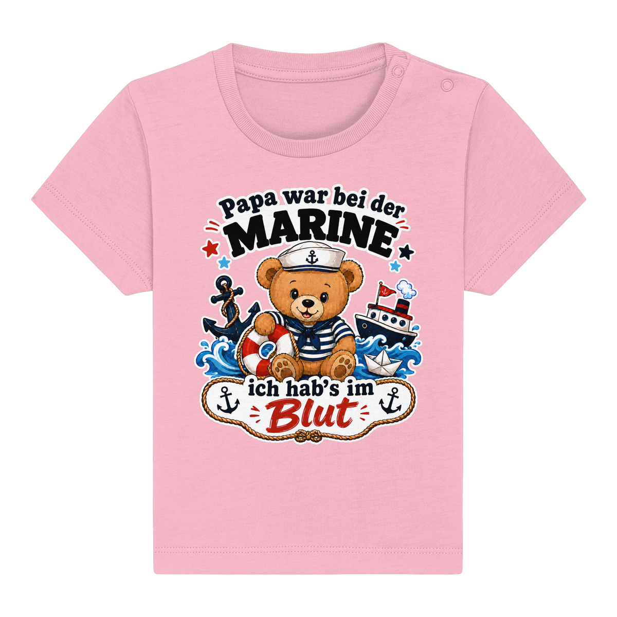 Papa war bei der Marine – ich hab’s im Blut - Baby Organic Shirt