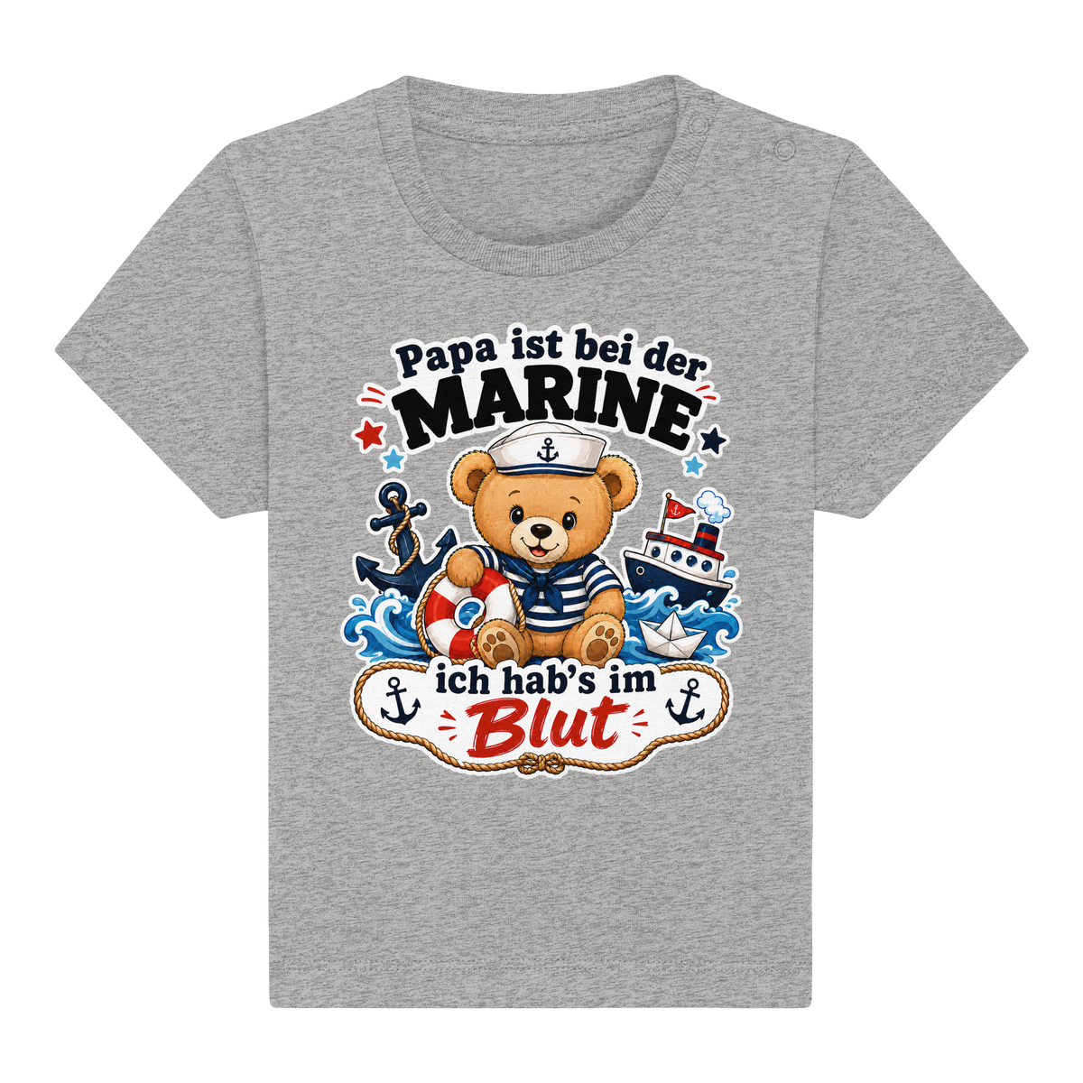 Papa ist bei der Marine – ich hab’s im Blut - Baby Organic Shirt
