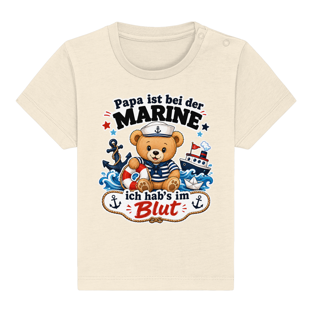 Papa ist bei der Marine – ich hab’s im Blut - Baby Organic Shirt