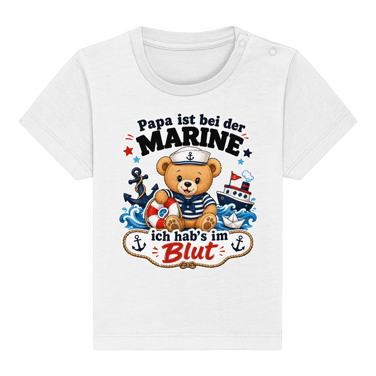 Papa ist bei der Marine – ich hab’s im Blut - Baby Organic Shirt