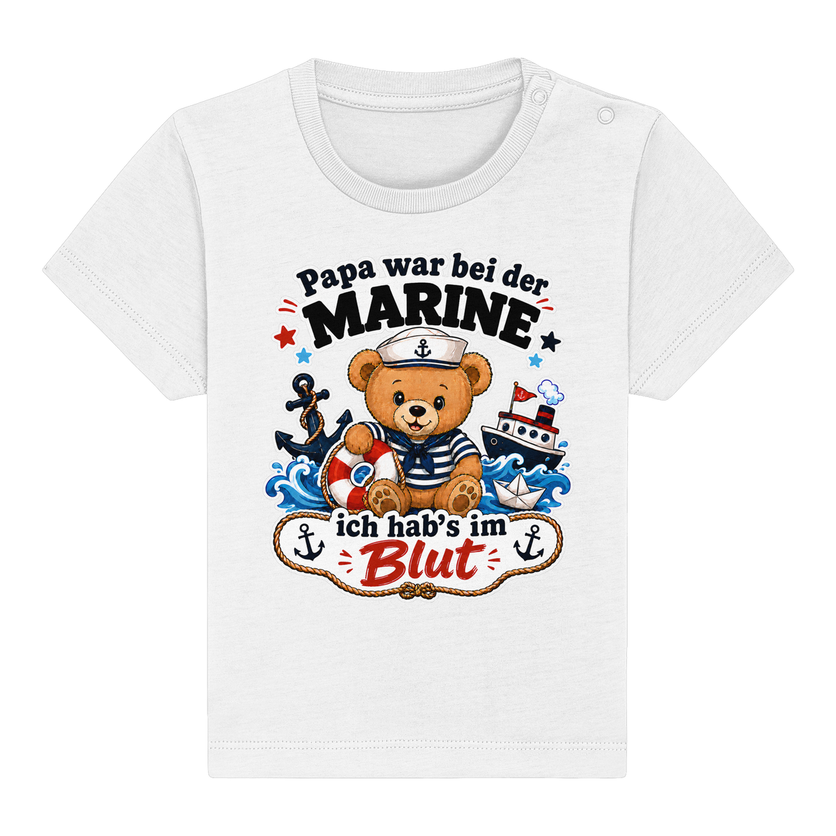 Papa war bei der Marine – ich hab’s im Blut - Baby Organic Shirt