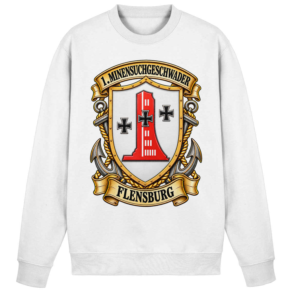 Wappen 1. Minensuchgeschwader - FLENSBURG - Basic Sweatshirt