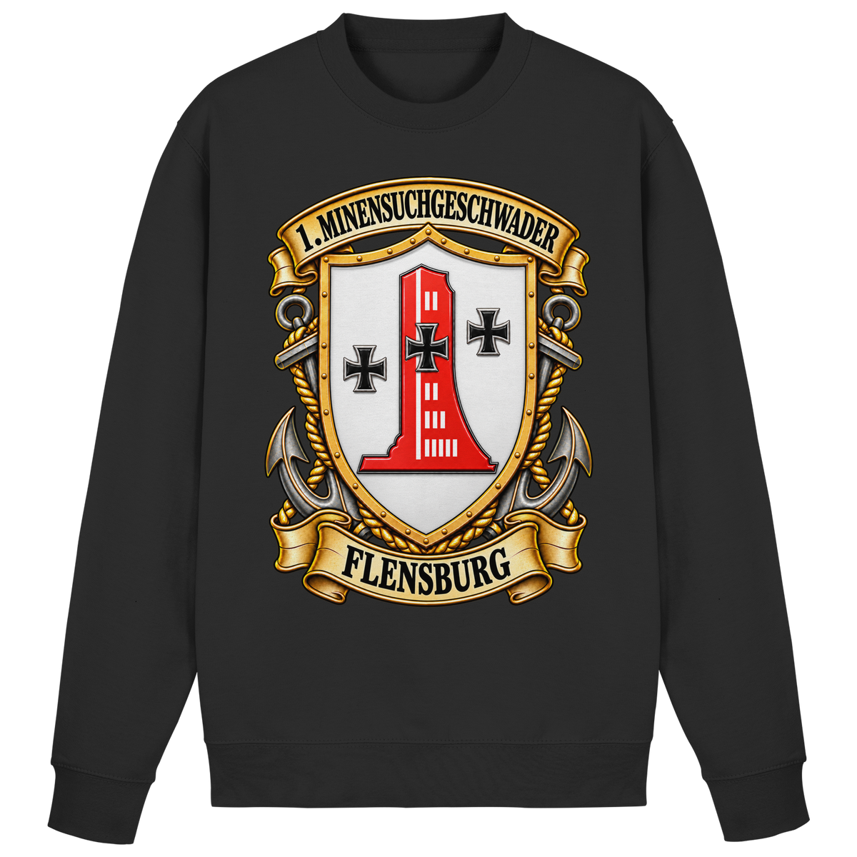 Wappen 1. Minensuchgeschwader - FLENSBURG - Basic Sweatshirt
