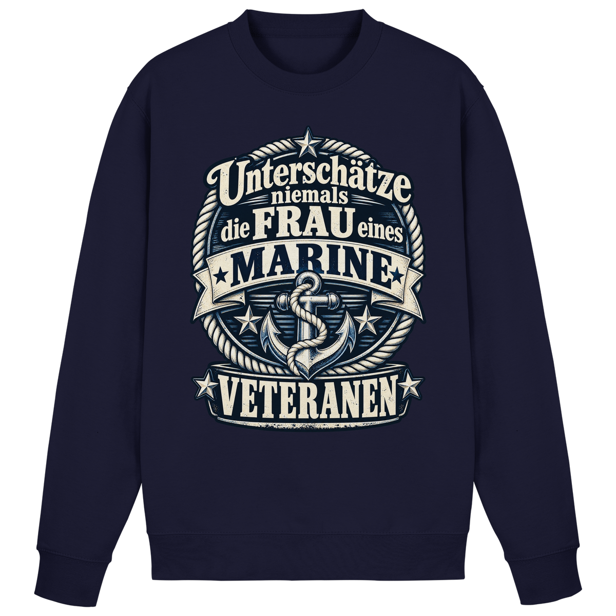 Unterschätze niemals die Frau eines Marine Veteranen - Basic Sweatshirt