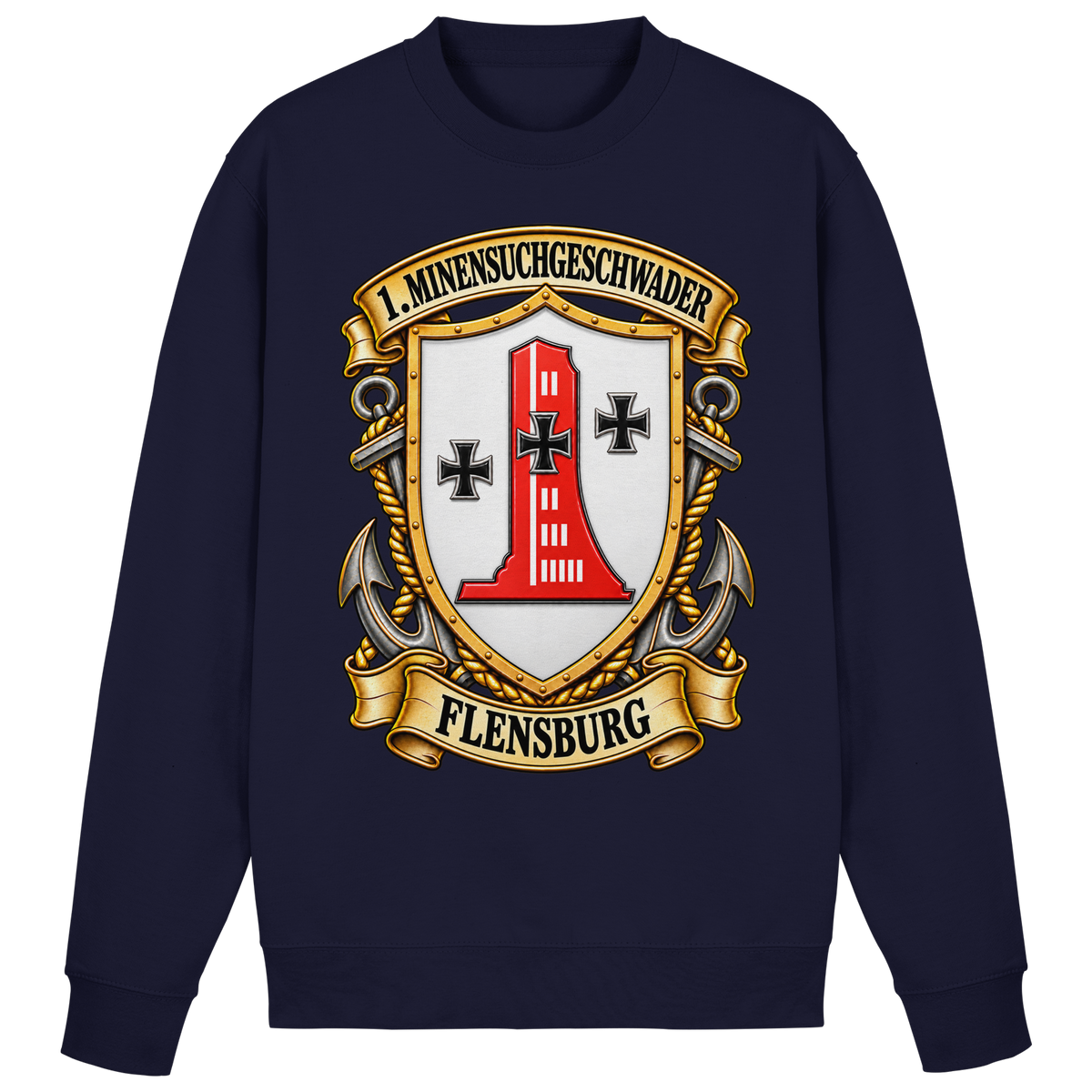 Wappen 1. Minensuchgeschwader - FLENSBURG - Basic Sweatshirt