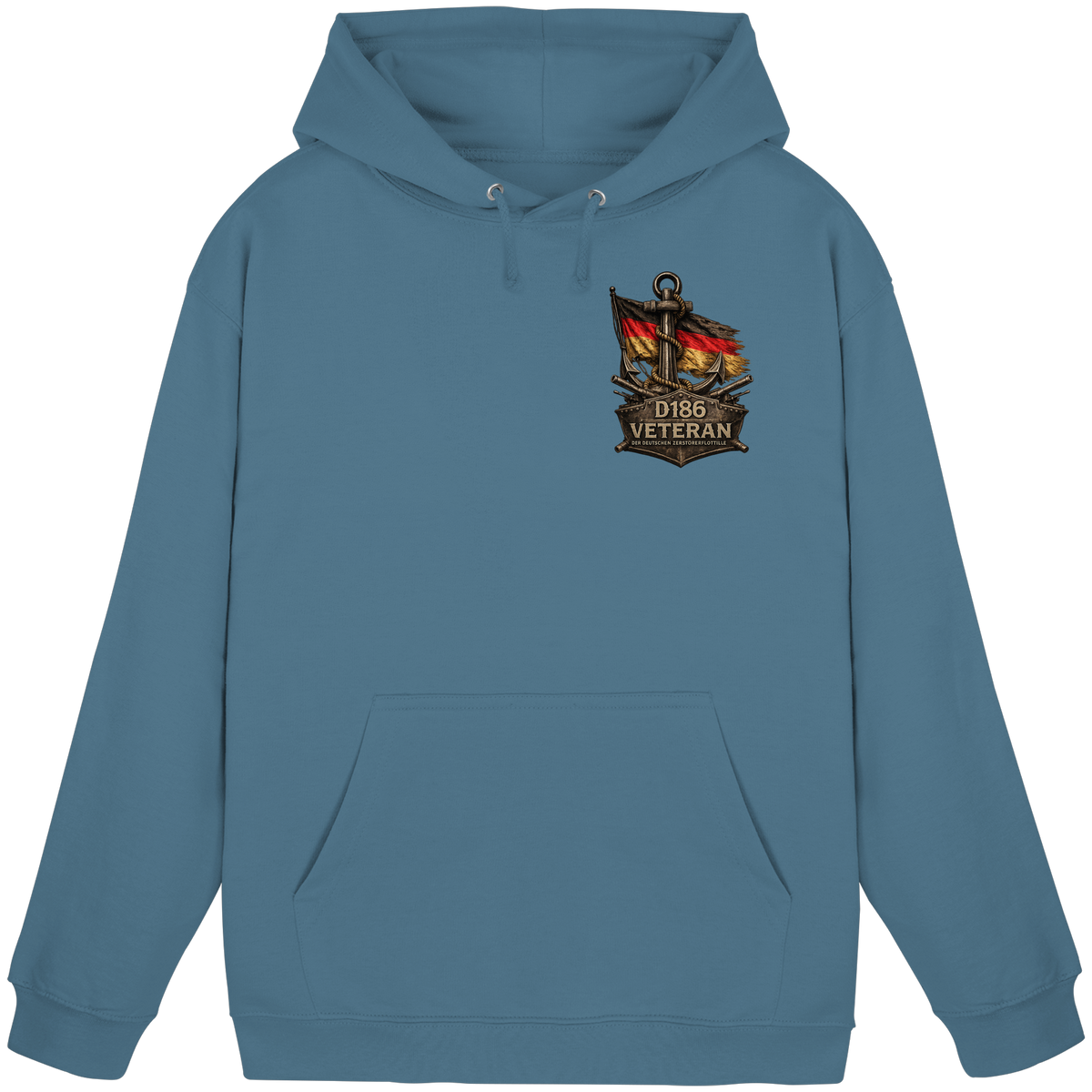 Veteran D186  Flagge Brustlogo - Basic Unisex Hoodie
