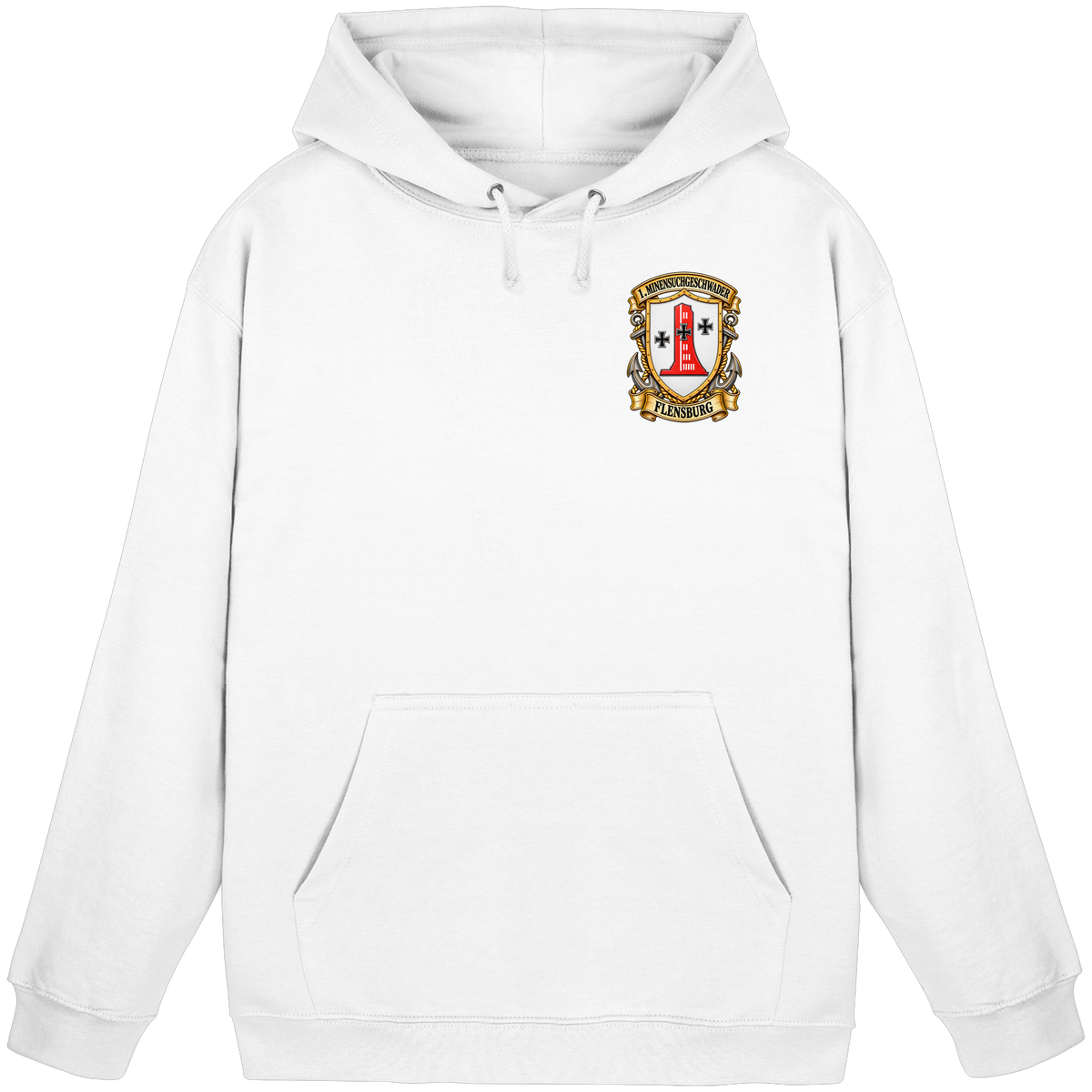 Wappen 1. Minensuchgeschwader - FLENSBURG - Brustlogo  - Basic Unisex Hoodie