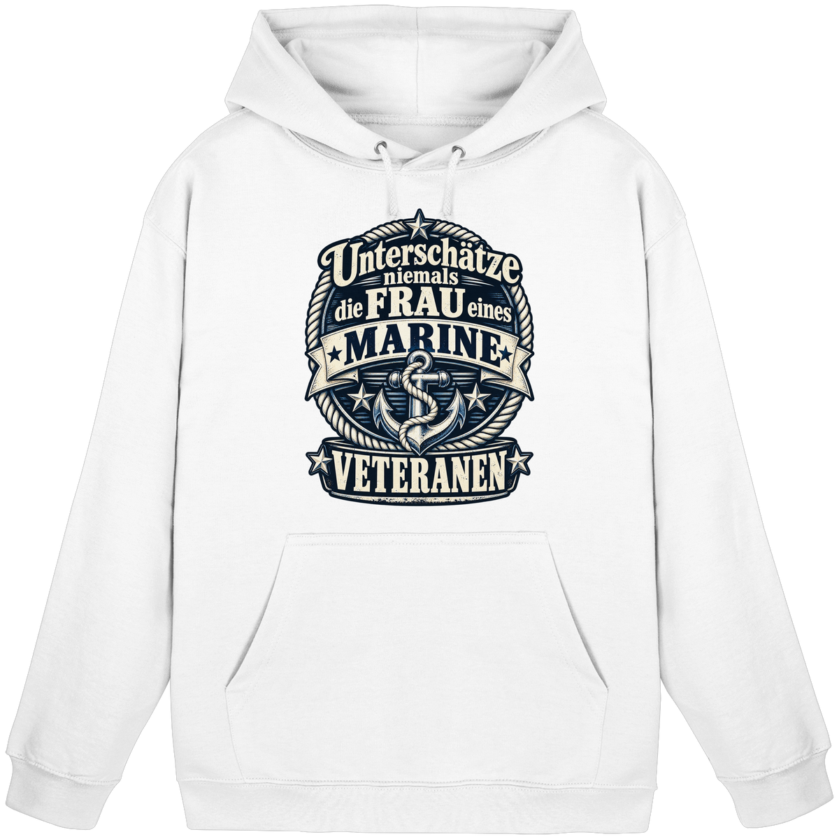 Unterschätze niemals die Frau eines Marine Veteranen - Basic Unisex Hoodie