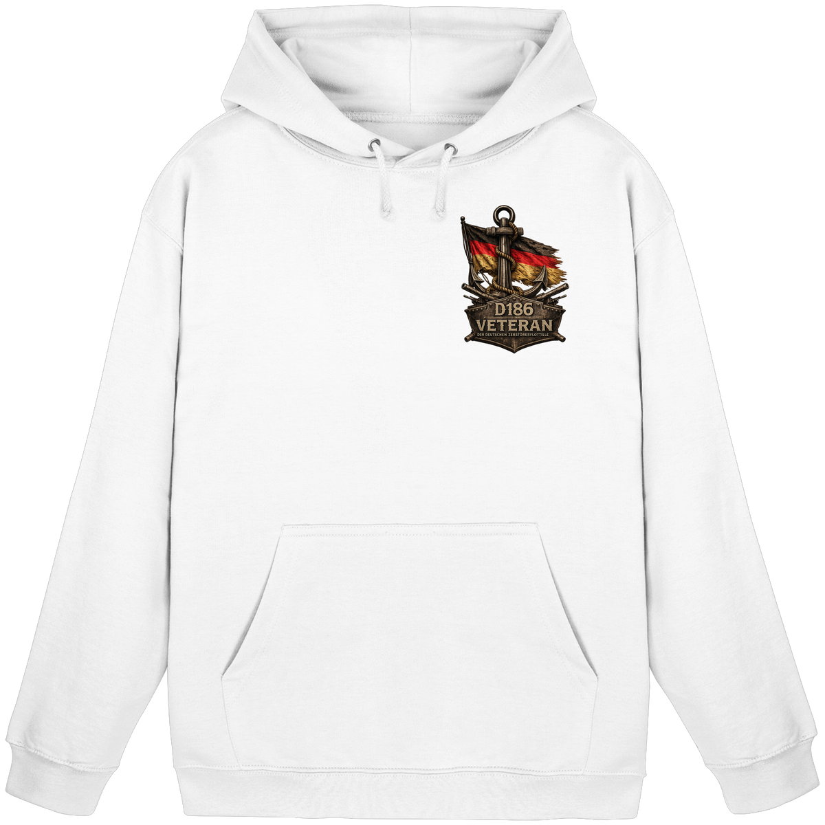 Veteran D186  Flagge Brustlogo - Basic Unisex Hoodie
