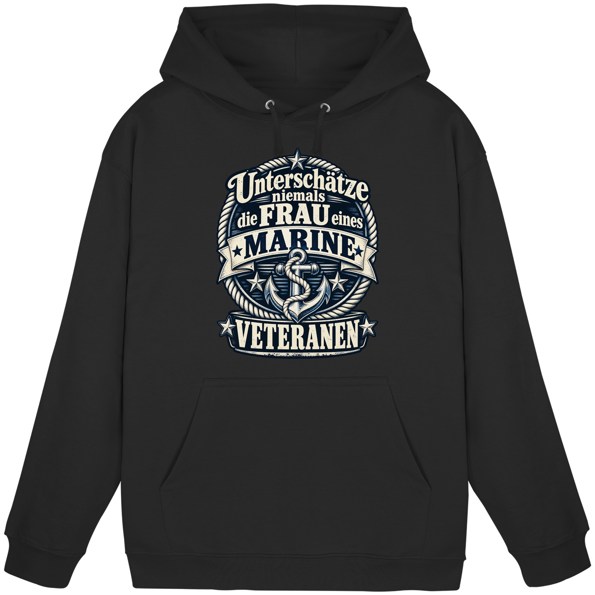 Unterschätze niemals die Frau eines Marine Veteranen - Basic Unisex Hoodie