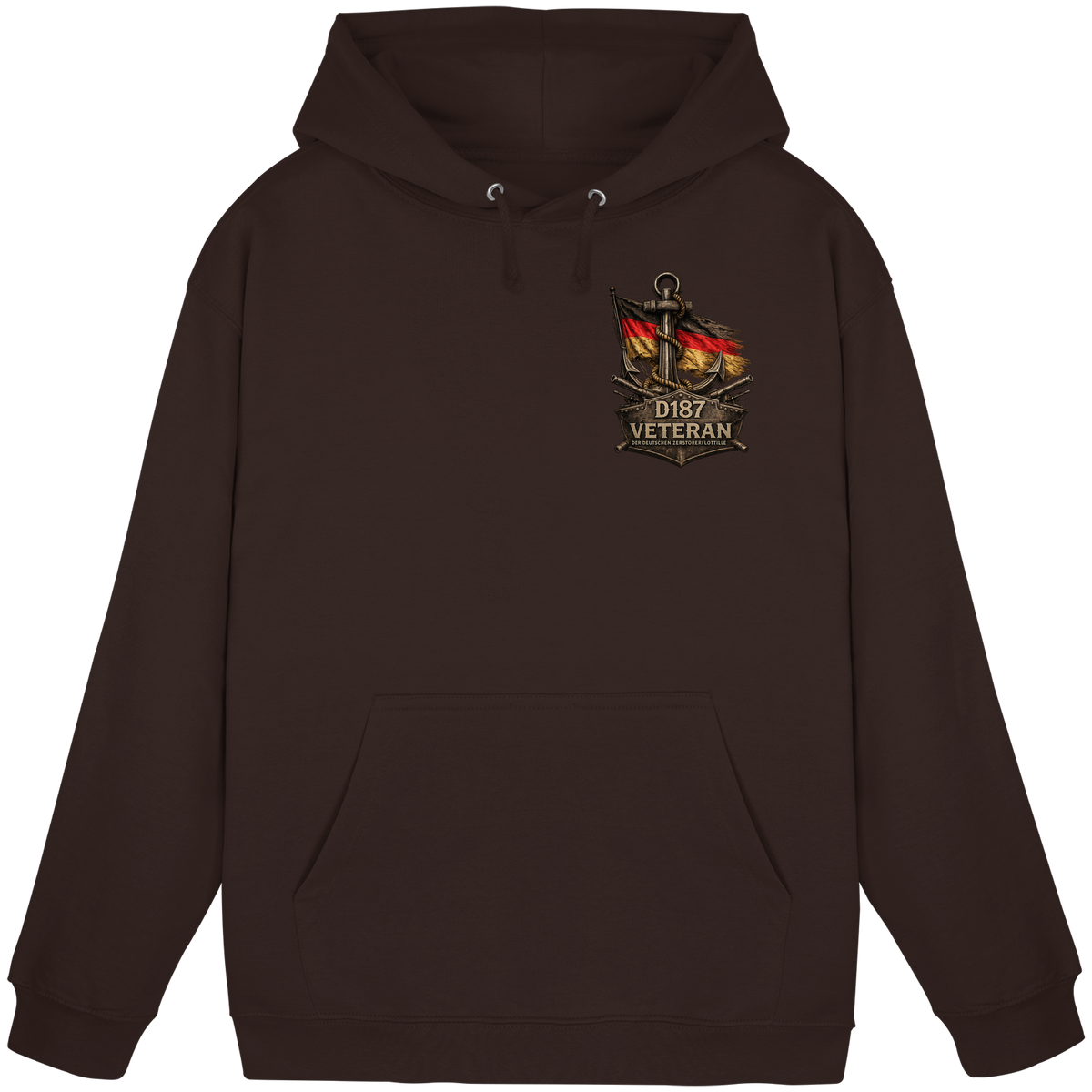 Veteran D187  Flagge Brustlogo - Basic Unisex Hoodie
