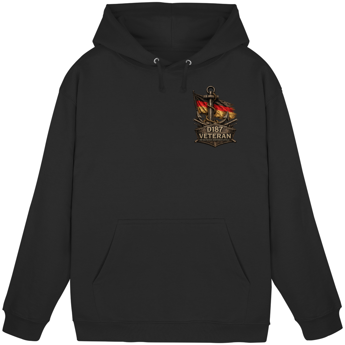 Veteran D187  Flagge Brustlogo - Basic Unisex Hoodie