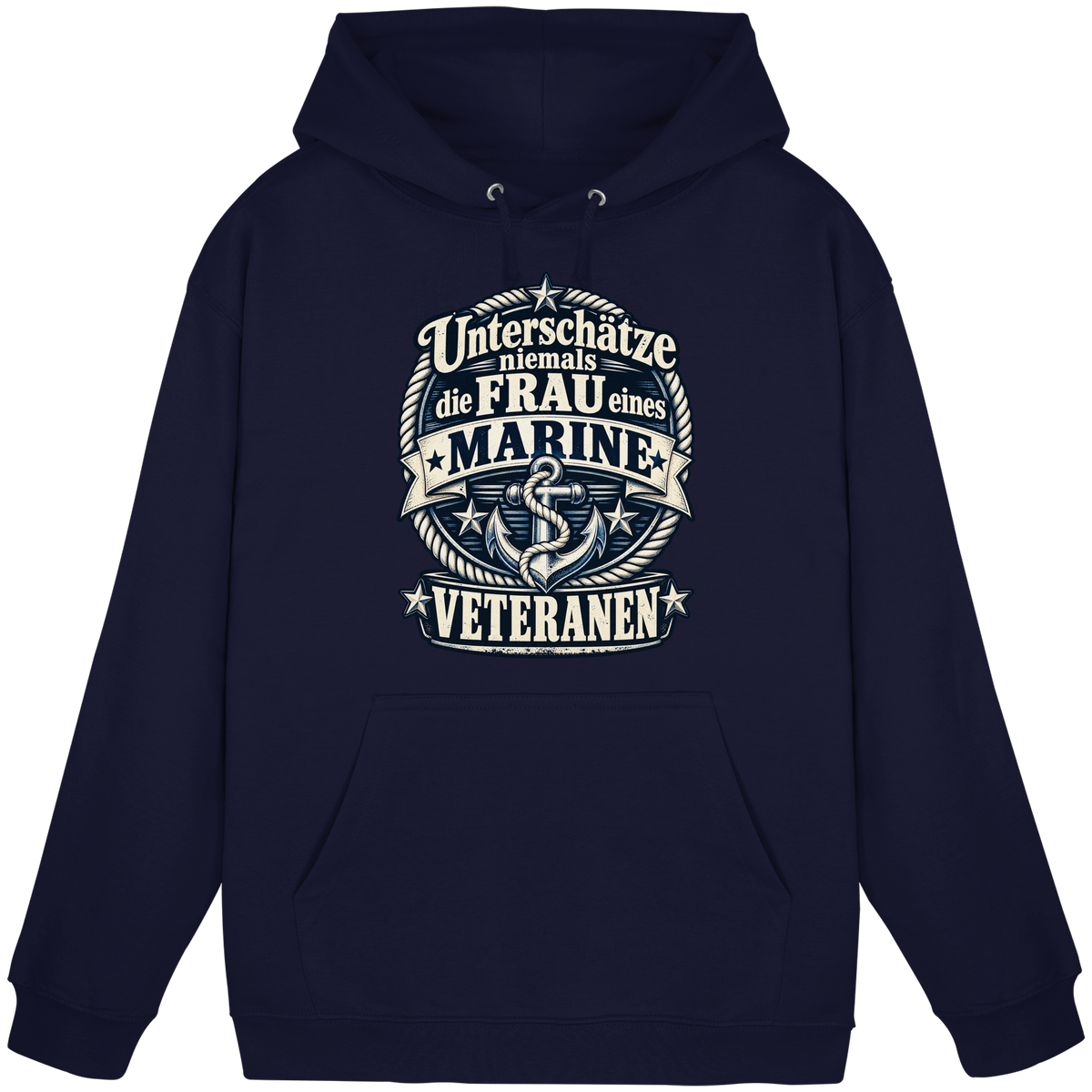 Unterschätze niemals die Frau eines Marine Veteranen - Basic Unisex Hoodie