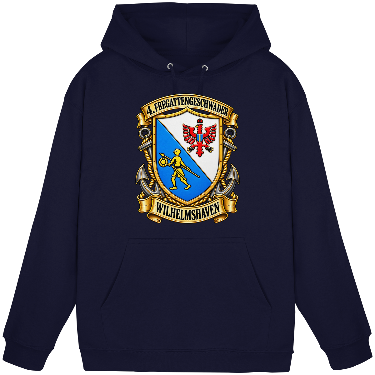Wappen 4. Fregattengeschwader - Wilhelmshaven  - Basic Unisex Hoodie