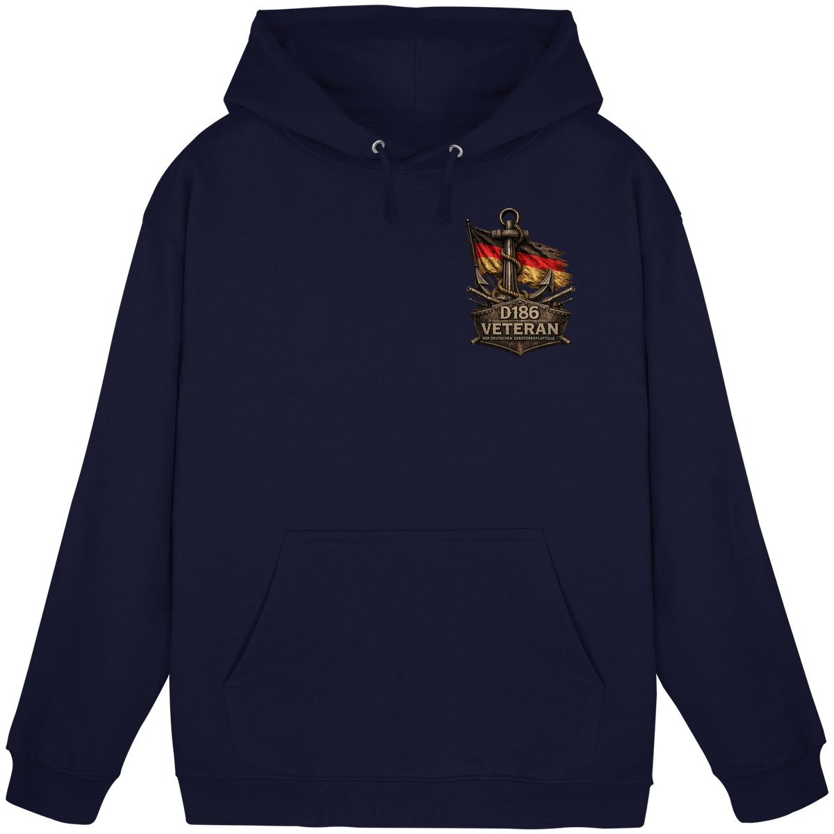 Veteran D186  Flagge Brustlogo - Basic Unisex Hoodie