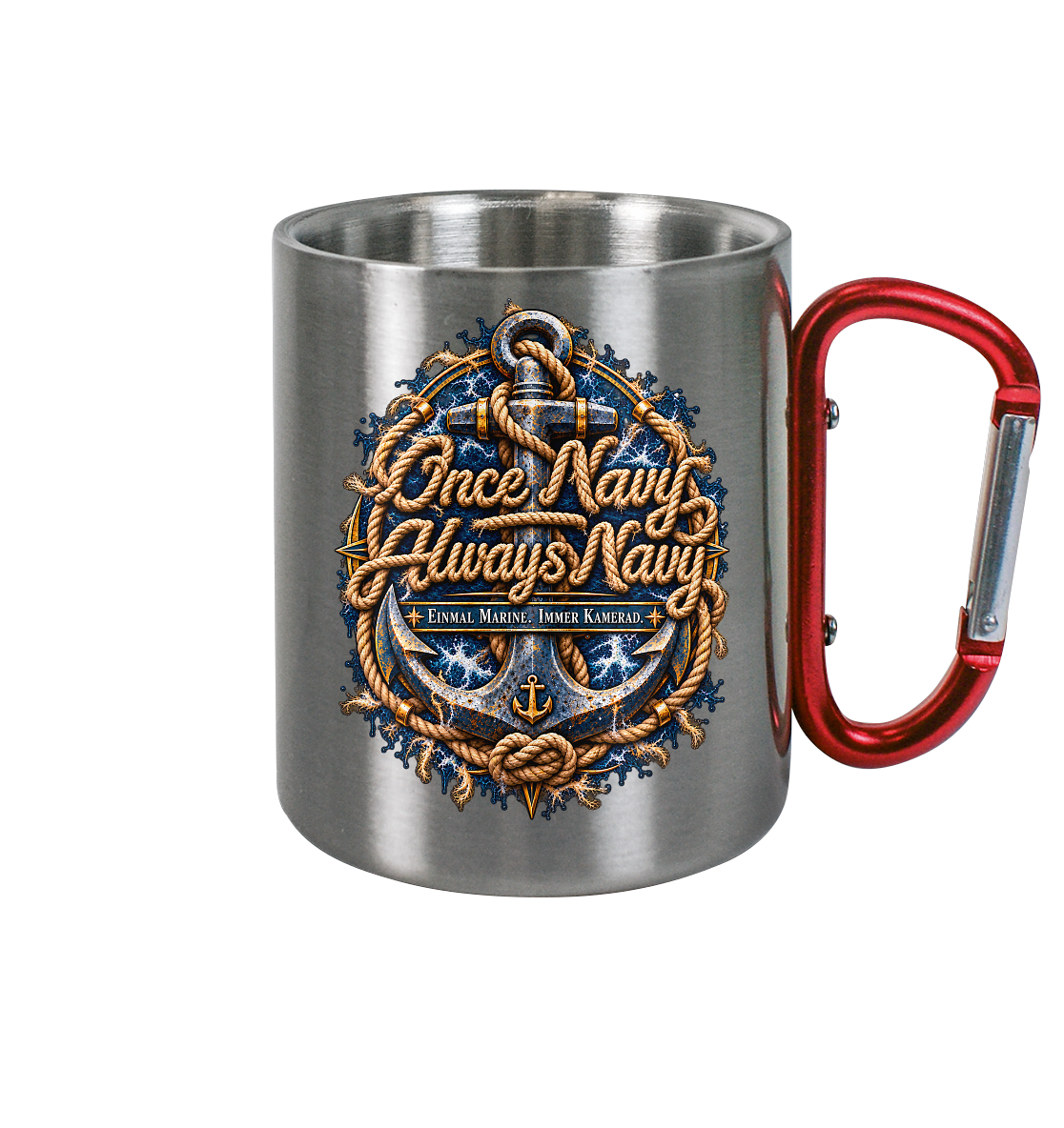 Once Navy - Always Navy - Edelstahl Tasse