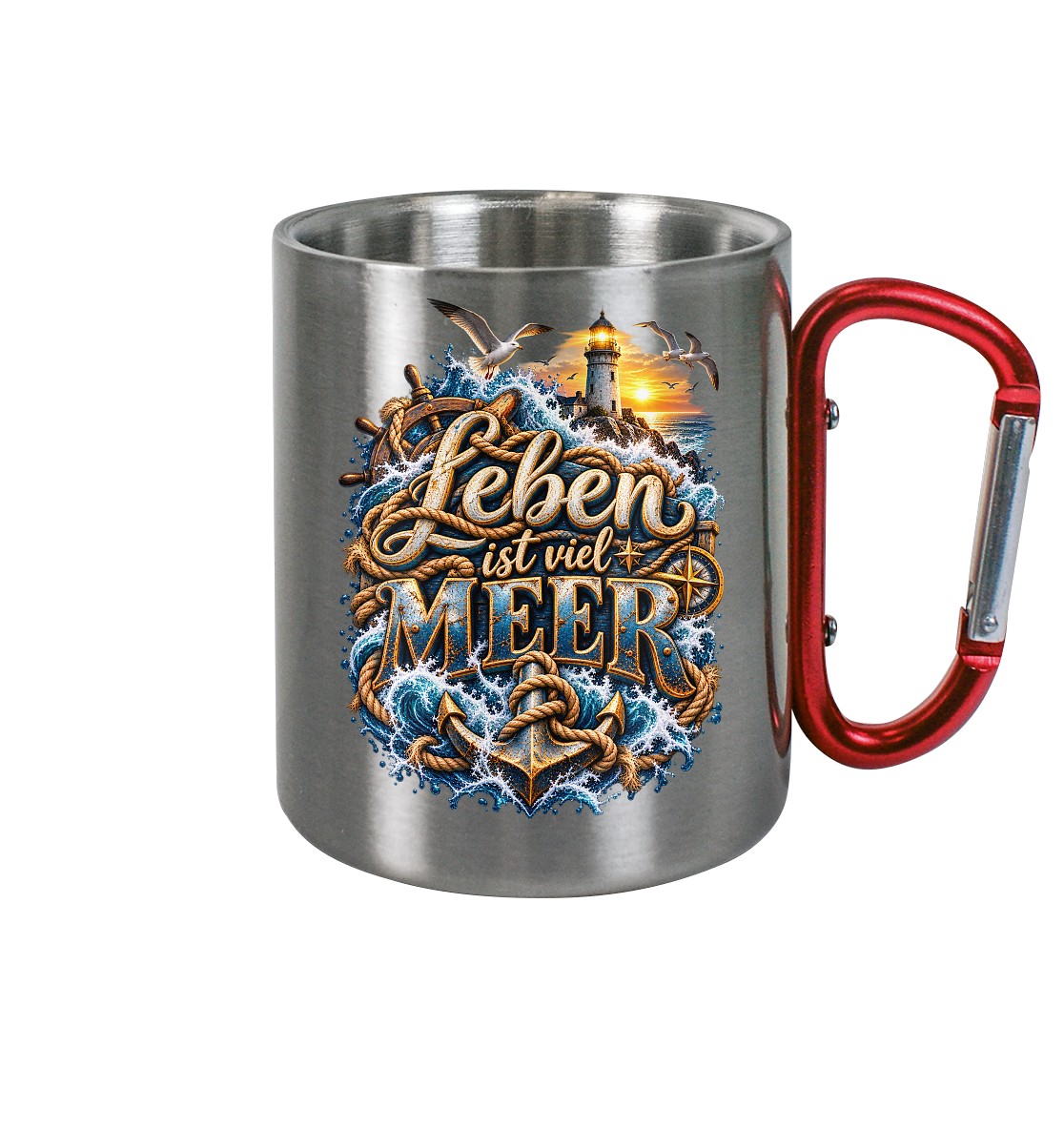 Leben ist viel Meer - Edelstahl Tasse
