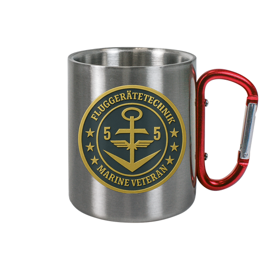 Marine Veteran 55er FLUGGERÄTETECHNIK - Metalleffekt - Edelstahl Tasse