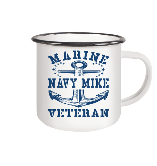 Marine Veteran Navy Mike - Emaille Tasse (Black)
