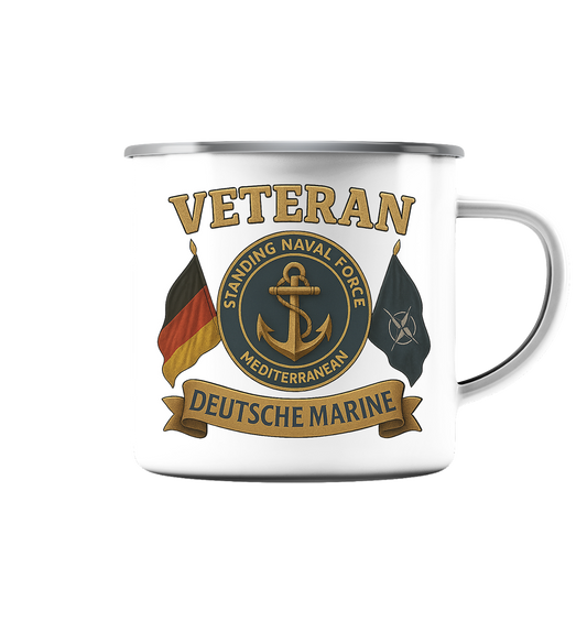 Veteran DEUTSCHE MARINE - SNFM - Emaille Tasse (Silber)