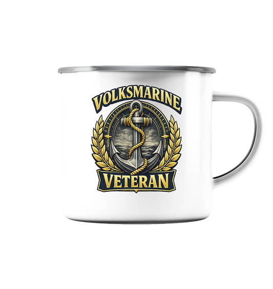 VOLKSMARINE VETERAN  - Emaille Tasse (Silber)