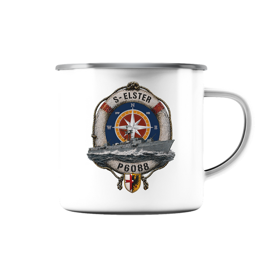 P6088 S-ELSTER - 5.SG - Emaille Tasse (Silber)