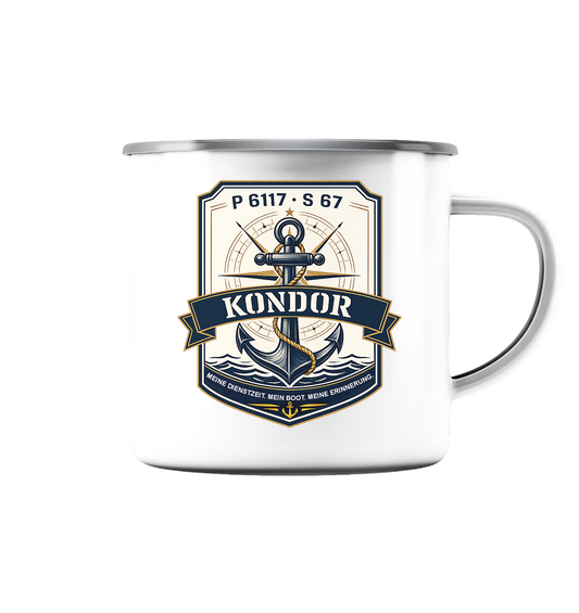 P6117 S67 KONDOR - Emaille Tasse (Silber)