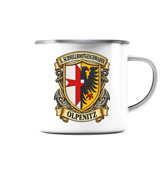 Wappen 5. Schnellbootgeschwader - OLPENITZ - Emaille Tasse (Silber)