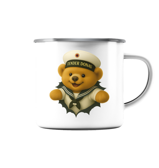 Teddy Tender DONAU - Emaille Tasse (Silber)
