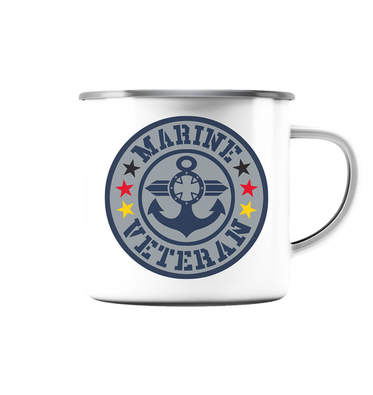 MARINE VETERAN Sterne - Emaille Tasse (Silber)