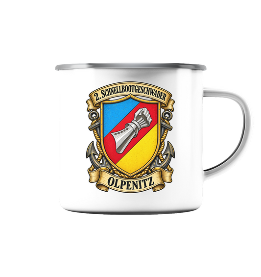 Wappen 2. Schnellbootgeschwader - Olpenitz - Emaille Tasse (Silber)