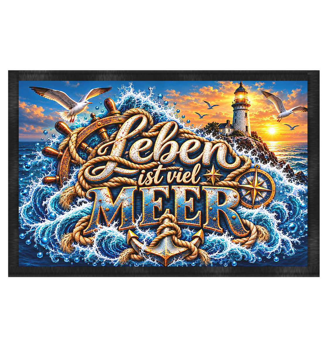 Leben ist viel Meer - Fußmatte 60x40cm